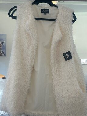 Madison Cream Faux Shearling Vest